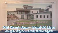 Acrylic Signs, Wall Mount Signs, Stand Off Signs. Jack Flash Signs